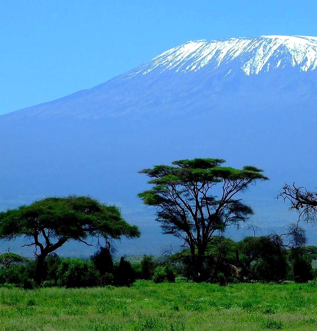 Trekkers walking along a scenic mountain trail in East Africa